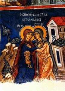 Visitation Icon, Fresco at Timios Stavron Church in Palendri, Cyprus